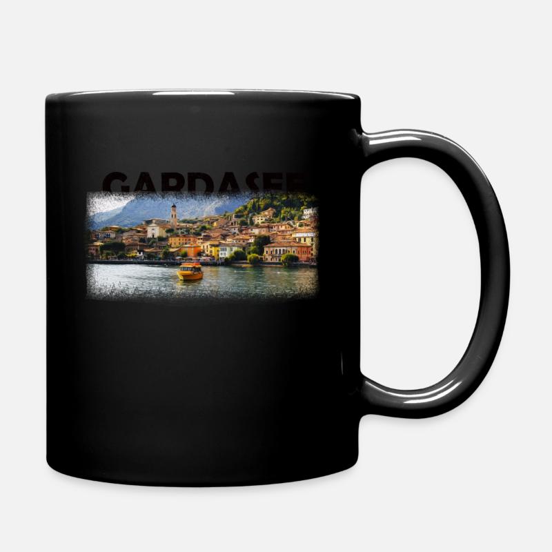 Gardasee - Tasse einfarbig - Schwarz