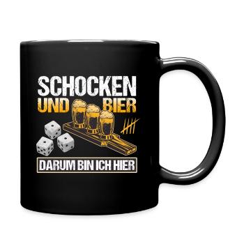 Schocken Und Bier Trinkspiel Würfelspiel Knobeln - Tasse einfarbig - Schwarz - Rechts