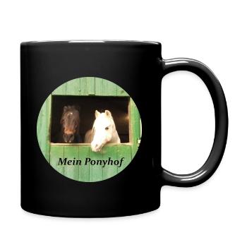 joy with horses spk designs wuggles in der halle - Tasse einfarbig - Schwarz - Rechts