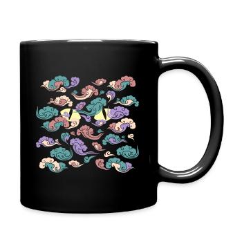 Japanische Windwolken - Tasse einfarbig - Schwarz - Rechts