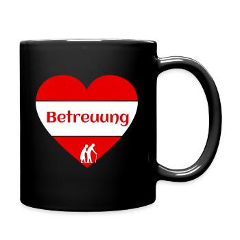 Betreuung mit Herz Pflegekraft Betreuungskraft BA - Tasse einfarbig - Schwarz - Rechts