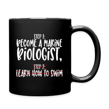Meeresbiologe Schritt 1 - Tasse einfarbig - Schwarz - Rechts