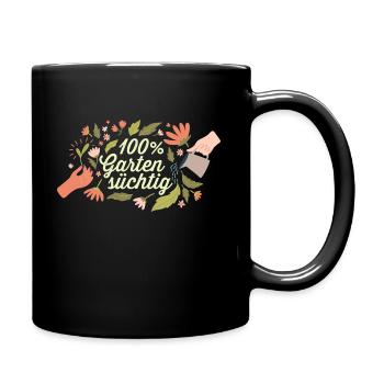 Gartensüchtig Landschaftsgärtner Hobbygärtner - Tasse einfarbig - Schwarz - Rechts