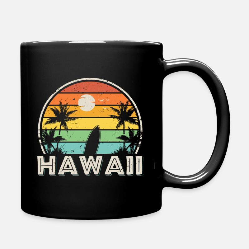 Buntes und Vintage Hawaii Surfen - Tasse einfarbig - Schwarz