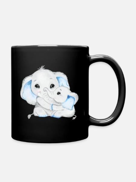 Elefant Afrika Baby Geschenk T-Shirt - Tasse einfarbig - Schwarz