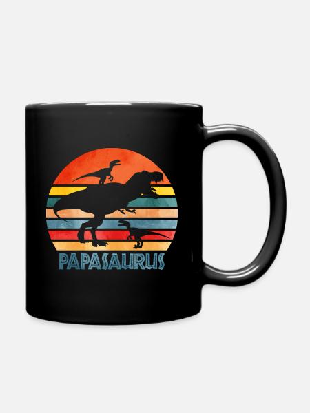 Père Papa Papasaurus - Mug uni - noir