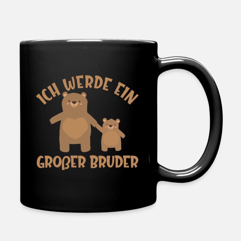 Bruder Schwester Baby Geburt Geschenk Idee Bär - Tasse einfarbig - Schwarz