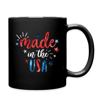 4. Juli Made in USA - Tasse einfarbig - Schwarz - Rechts