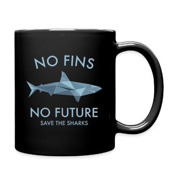 No Fins No Future Hai Haie Haifisch protect sharks - Tasse einfarbig - Schwarz - Rechts