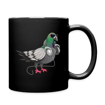 Drôle de techno sourd oreillers musique oiseaux - Mug uni - noir - Droite