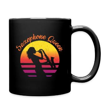 Saxophone Queen - Tasse einfarbig - Schwarz - Rechts