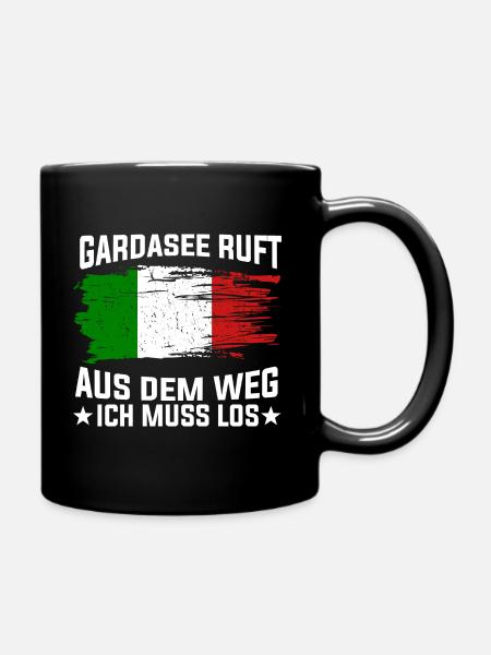 Gardasee Italien Geschenk - Tasse einfarbig - Schwarz