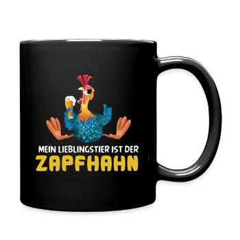 Mein Lieblingstier ist der Zapfhahn Bier Saufen - Tasse einfarbig - Schwarz - Rechts