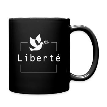 Liberté avec Colombe de la paix - Mug uni - noir - Droite
