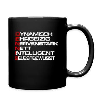 Dennis Vorname Name Namen Geschenk Geschenkidee - Tasse einfarbig - Schwarz - Rechts