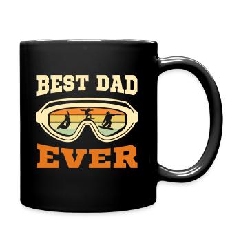 Snowboarder Papa – Best Dad Ever - Tasse einfarbig - Schwarz - Rechts