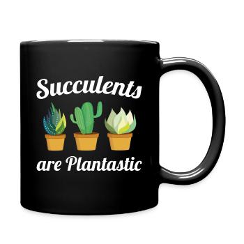 Les plantes succulentes sont plantastiques - Mug uni - noir - Droite
