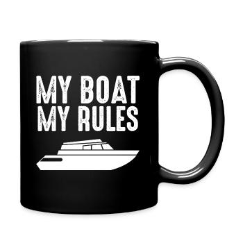 My Boat My Rules Yacht Ship Boat Quotes - Full Colour Mug - black - Right