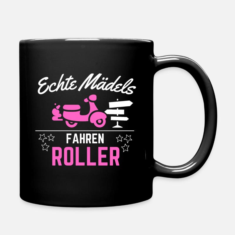Roller Echte Mädels Fahren Roller Rollerfahren - Tasse einfarbig - Schwarz