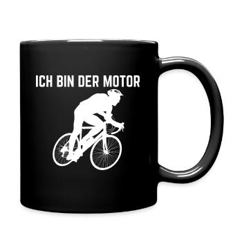 Ich bin der Motor Fahrrad Rennrad Radsport Bike - Tasse einfarbig - Schwarz - Rechts