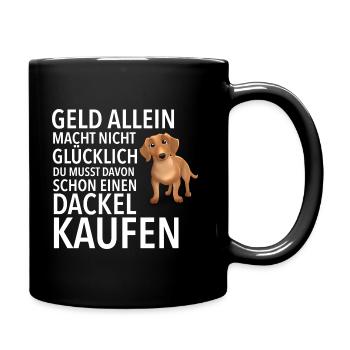 Dackel Glücklich - Dackel - Tasse einfarbig - Schwarz - Rechts
