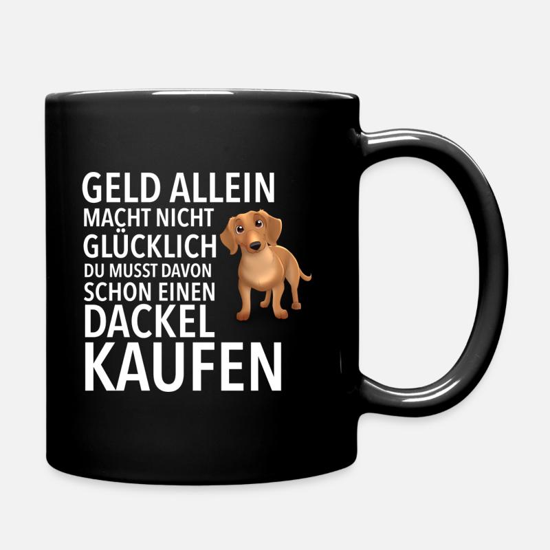 Dackel Glücklich - Dackel - Tasse einfarbig - Schwarz