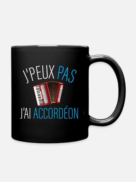 j peux pas j ai accordéon - Mug uni - noir