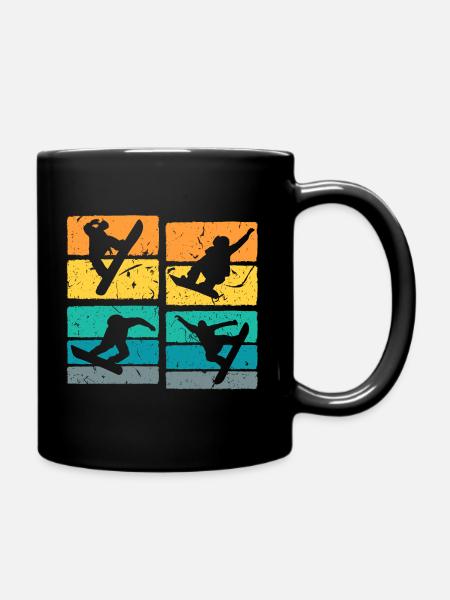 Snowboarder Retro - Tasse einfarbig - Schwarz