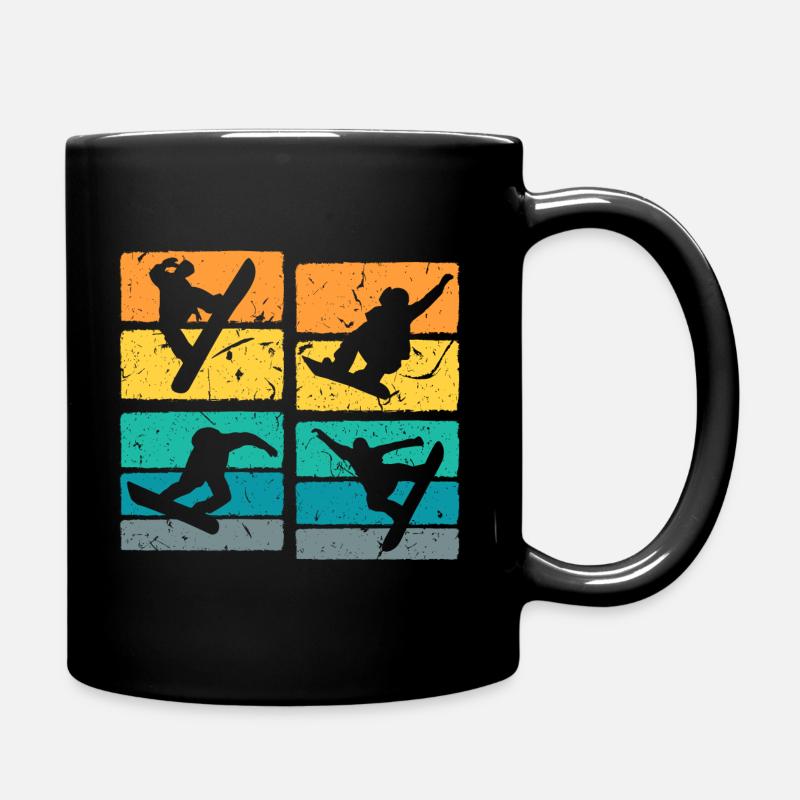 Snowboarder Retro - Tasse einfarbig - Schwarz