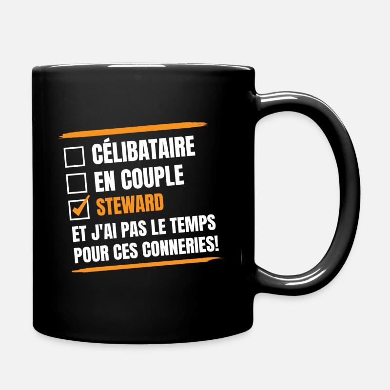 célibataire en couple NON STEWARD - Mug uni - noir