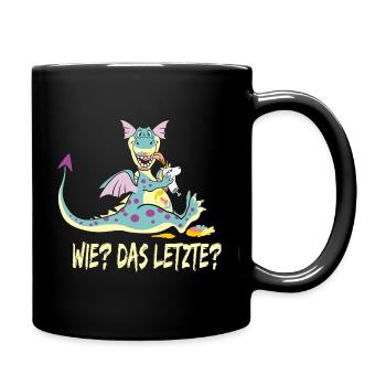Drachen Wie Das Letzte Drache frisst Einhorn - Tasse einfarbig - Schwarz - Rechts