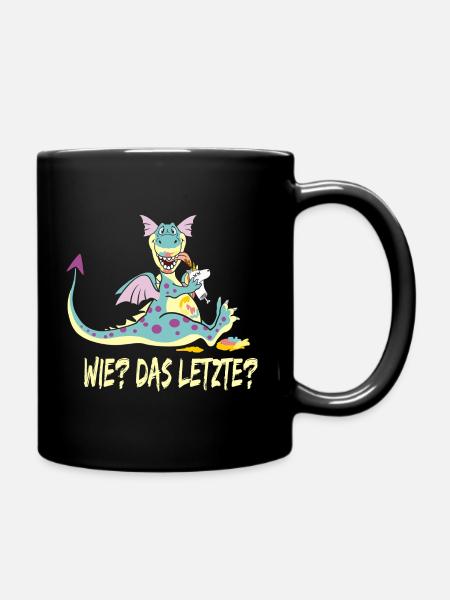 Drachen Wie Das Letzte Drache frisst Einhorn - Tasse einfarbig - Schwarz