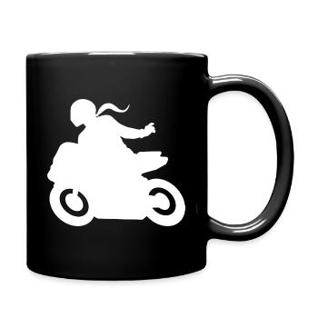Moto Salutation Motocycliste DLZG Moto Femme - Mug uni - noir - Droite
