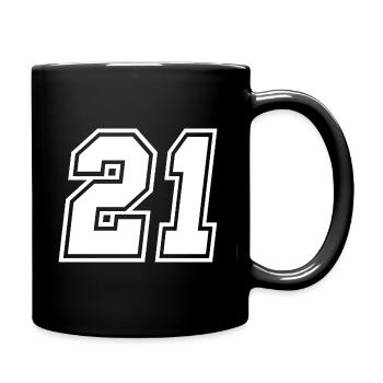 21 sport jersey number, jersey, 21 back number - Full Colour Mug - black - Right