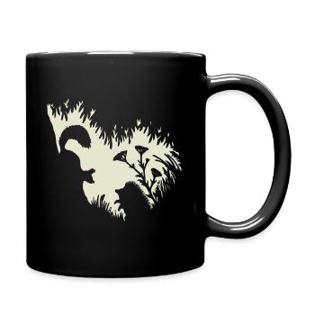 Waldtiere Eichhörnchen Igel Fairycore Natur - Tasse einfarbig - Schwarz - Rechts