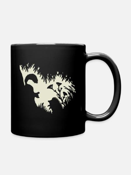 Waldtiere Eichhörnchen Igel Fairycore Natur - Tasse einfarbig - Schwarz