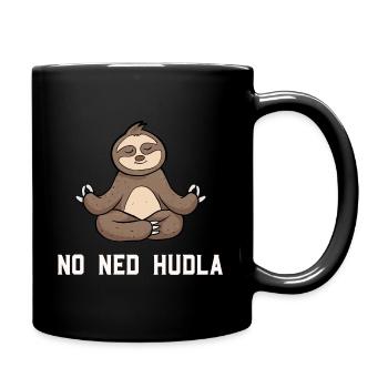 Schwäbisch No ned Hudla Faultier Yoga - Tasse einfarbig - Schwarz - Rechts