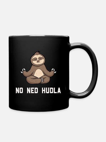 Schwäbisch No ned Hudla Faultier Yoga - Tasse einfarbig - Schwarz