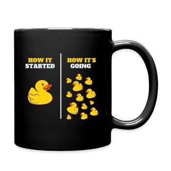 How It Started Bath Duckling Duckie Yellow Rubber - Tasse einfarbig - Schwarz - Rechts