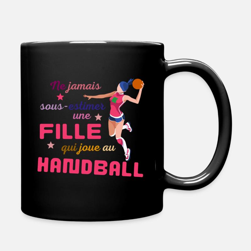 Ne jamais sous estimer une fille qui joue au hand - Mug uni - noir