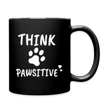 Think Pawsitive Hundepfote Hunde Tatze Optimist - Tasse einfarbig - Schwarz - Rechts