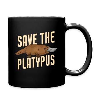 Sauvez l’ornithorynque drôle d’ornithorynque animal - Mug uni - noir - Droite