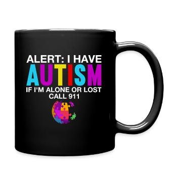 Autist Autismus Autisten Autistisch Geschenk - Tasse einfarbig - Schwarz - Rechts