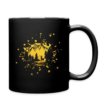 Coucher de soleil doré dans la montagne. - Mug uni - noir - Droite