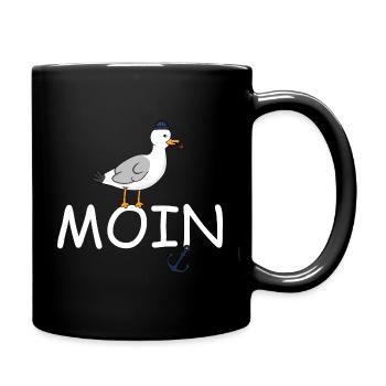 Möwe Moin - Tasse einfarbig - Schwarz - Rechts