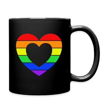 Pride Heart LGBTQ Community - Tasse einfarbig - Schwarz - Rechts