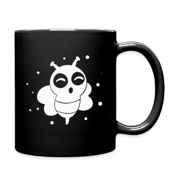 lustige Biene - Natur - Insekt - Tasse einfarbig - Schwarz - Rechts