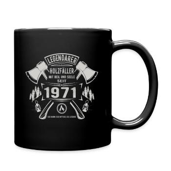 Legendärer Holzfäller Geboren 1971 Geschenk - Tasse einfarbig - Schwarz - Rechts