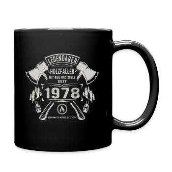 Legendärer Holzfäller Geboren 1978 Geschenk - Tasse einfarbig - Schwarz - Rechts