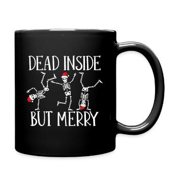 Christmas Dancing Skeleton Santa Dead - Tasse einfarbig - Schwarz - Rechts